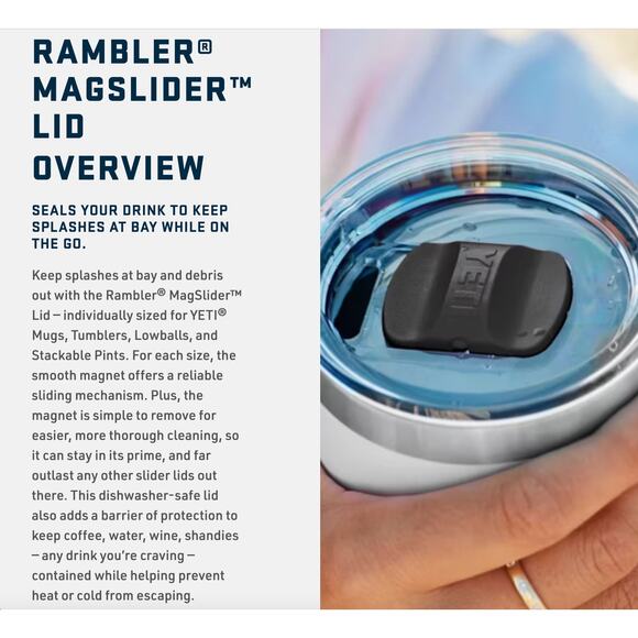 YETI Rambler MagSlider Replacement Lid -Lid ONLY - Size Large - Picture 4 of 4